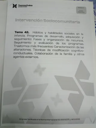 Temario de oposiciones (Educación infantil)