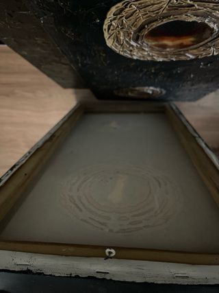 Tríptico Cuadros Abstractos Negro/Dorado