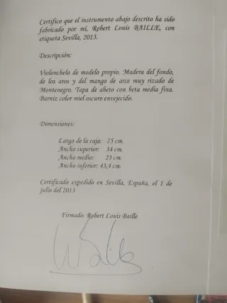 Violonchelo de luthier