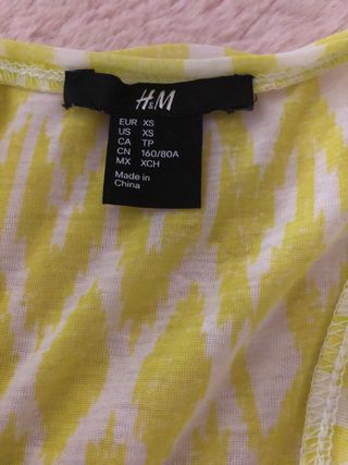 Canotta H&M giallo fluo fantasia
