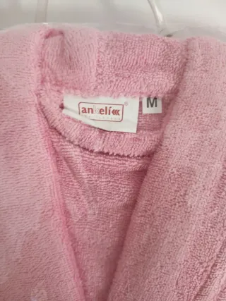 Albornoz rosa de algodón talla M