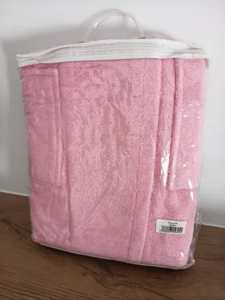 Albornoz rosa de algodón talla M