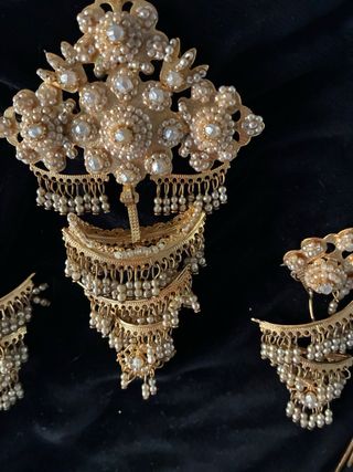 Aderezo Fallera Oro Perlas