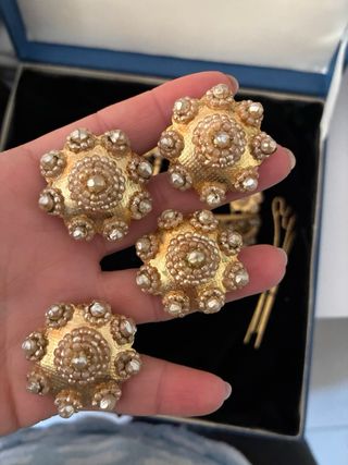 Aderezo Fallera Oro Perlas