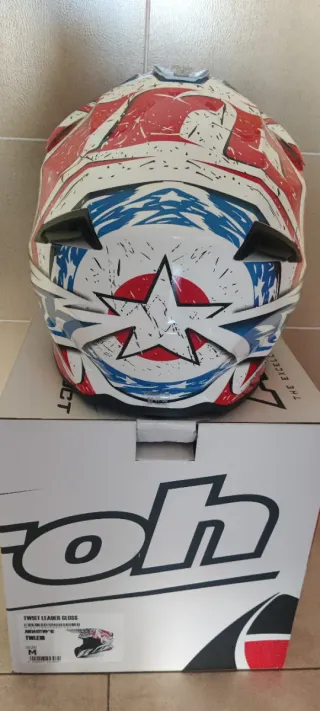 Casco Airoh Motocross Bandera Americana