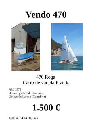Barco 470 Roga 1975 con carro varada Practik