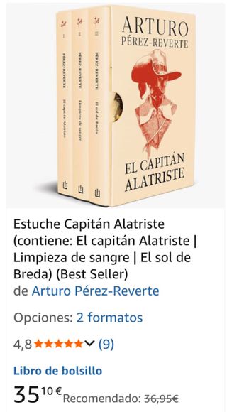 Trilogía “El Capitán Alatriste” en Estuche NUEVO