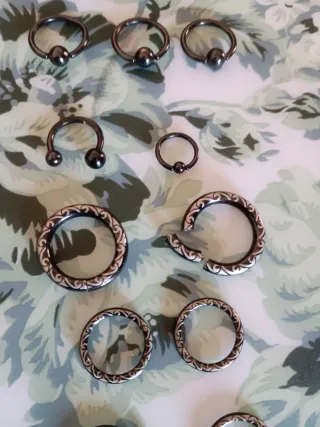 Lote 12 Pendientes Piercing Tribales Negros acero.