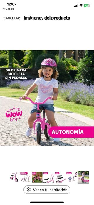 Bicicleta sin pedales Chicco, nueva a estrenar