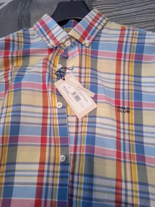 Camisa Polo Club Cuadros Talla L