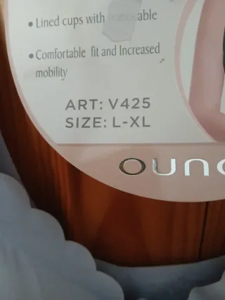 Sujetador Ouno Gris Talla L-XL Sin Aros