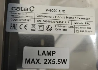 Campana Extractora CATA V-6000 X Acero Inoxidable