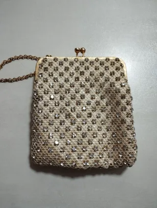 Pochette Vintage Donna Strass Oro Argento