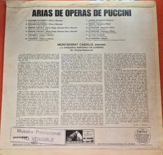 Vinilo Montserrat Caballé - Puccini Arias (Promo)