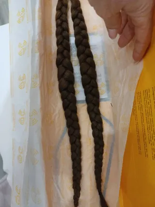 Trenzas de fallera marrones de pelo natural
