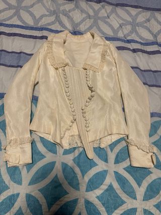 Corpiño fallera beige/blanco