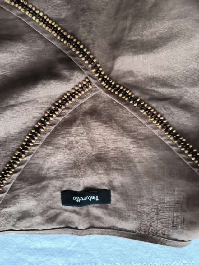 Vestido mujer marrón y dorado