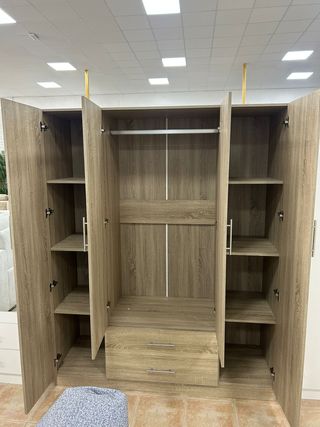 ARMARIO 4 PUERTAS + ESPEJOS GRAN ALMACENAJE