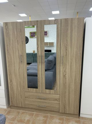 ARMARIO 4 PUERTAS + ESPEJOS GRAN ALMACENAJE