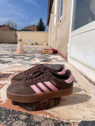 Zapatillas Adidas Samba Marrones/Rosa Talla 40.5