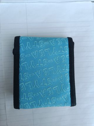 Portafoglio Vintage A-Style in tela azzurro blu