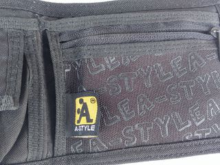 Portafoglio Vintage A-Style in tela azzurro blu