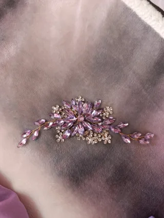 Vestido fiesta morado con pedrería