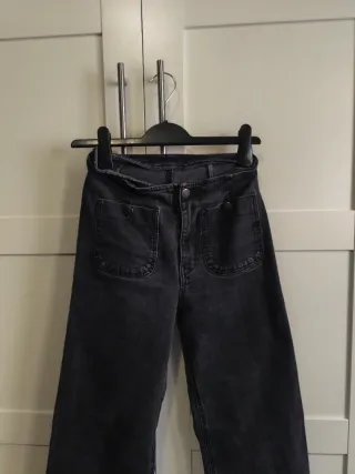 Stradivarius Jeans Gris Talla 36 Bolsillos