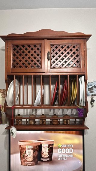 Mueble de cocina madera y cristal