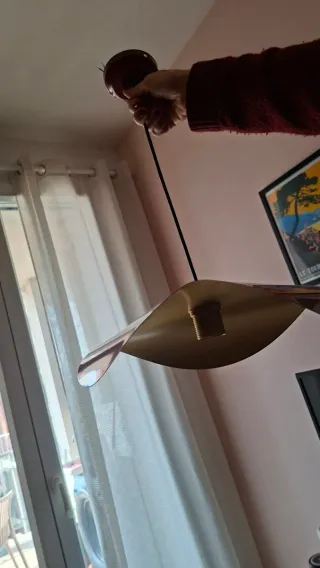Lampadario rosso/oro in metallo
