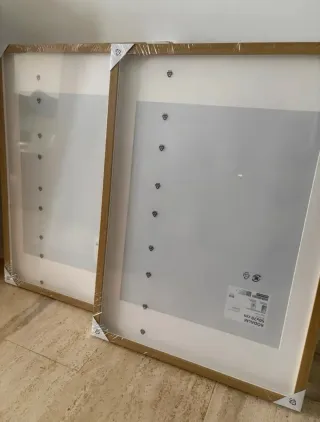 2 Marcos efecto abedul madera y cristal