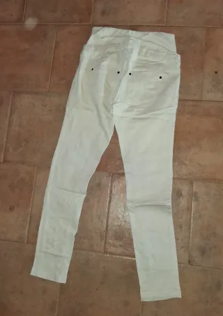 Pantalón vaquero premamá blanco