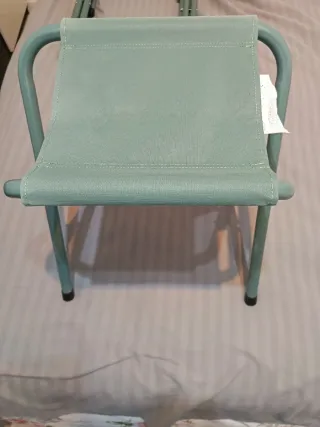 Taburete plegable camping verde