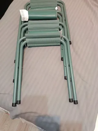 Taburete plegable camping verde