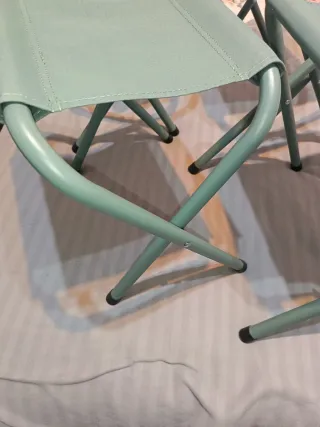 Taburete plegable camping verde