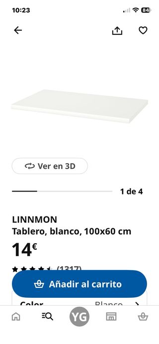 Tablero LINNMON Blanco 100x60 cm