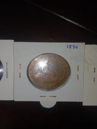 Lotto di 3 monete da 10 centesimi 1870-1879 e 5 cent 1870