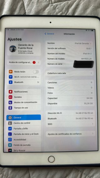 Apple iPad Air Dorado y Blanco