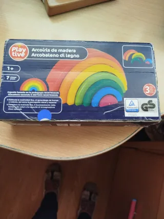 Lote Juguetes: juego boc, arcoiris madera,mochilas