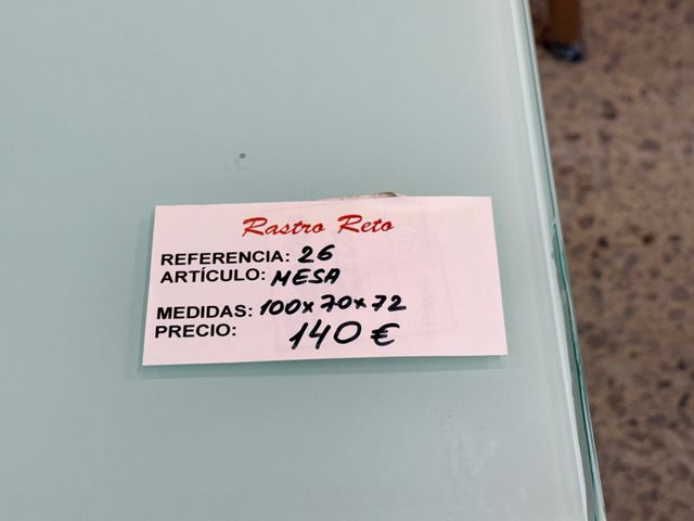 Mesa de cocina cristal y metal