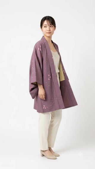 Haori Kimono Japonés Morado violeta