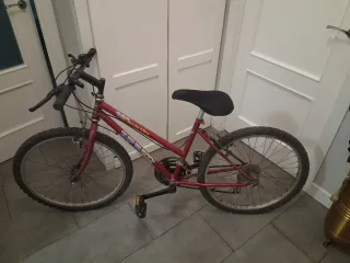 Bicicleta de montaña juvenil roja