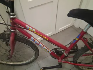 Bicicleta de montaña juvenil roja