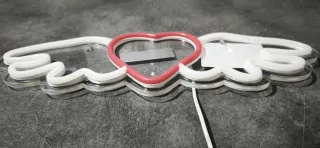 Lampada Neon LED "Cuore con Ali"