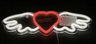 Lampada Neon LED "Cuore con Ali"