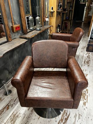 2 Sillones Barbería Vintage Piel