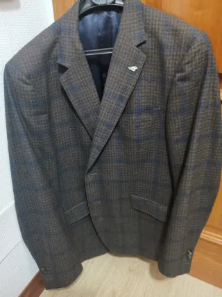 Chaqueta de traje L/XL Marrón y Azul
