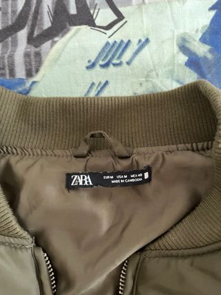 Chaqueta Bomber Zara Militar Verde