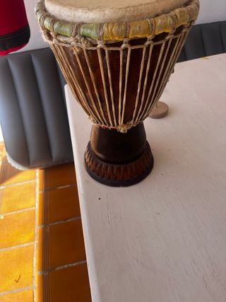 Tambor Djembe Madera Natural hecho a mano original