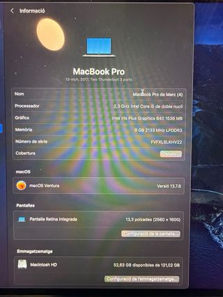 MacBook Pro 13 2017 Argento